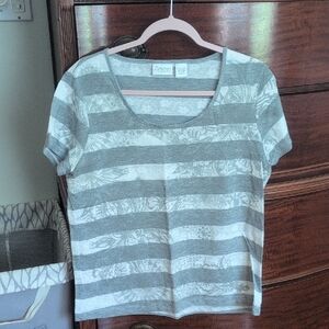 Gray Striped Women's Top